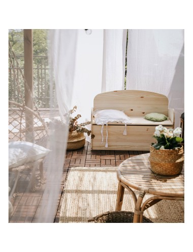 Banco baúl deco de pino 90 x 62 x 38 cm