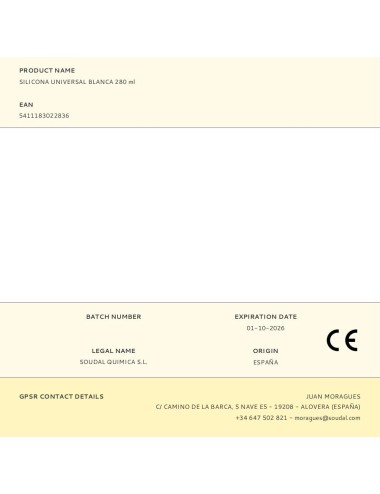 Silicona universal blanca 280 ml