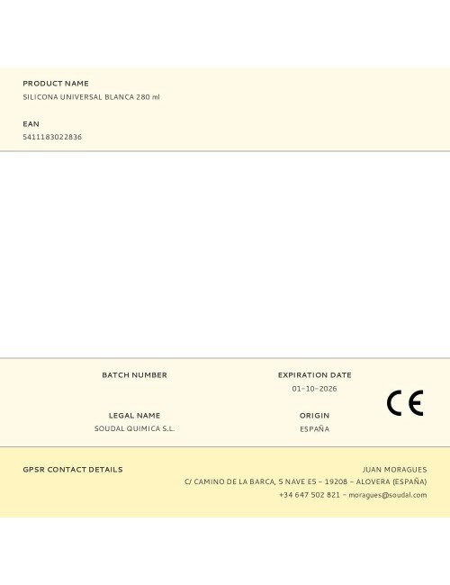 Silicona universal blanca 280 ml