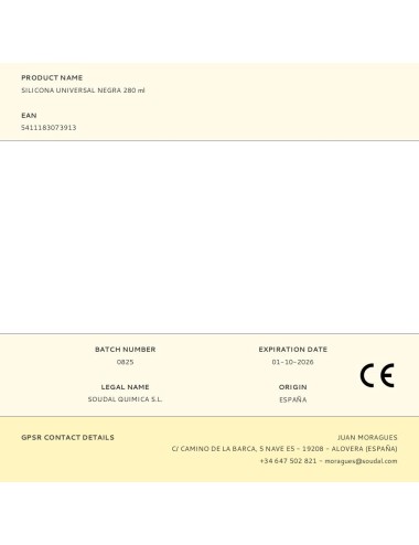 Silicona universal negra 280 ml