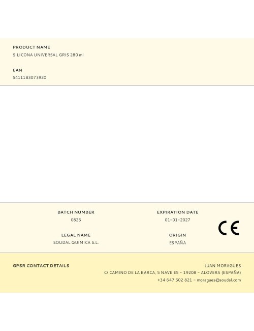 Silicona universal gris 280 ml