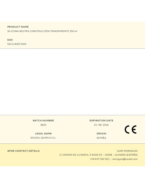 Silicona neutra construcción transparente 290 ml