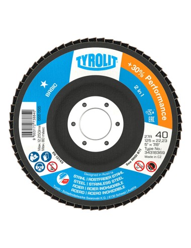 Disco láminas 27cla ø125 x 22,23 mm, grano 40