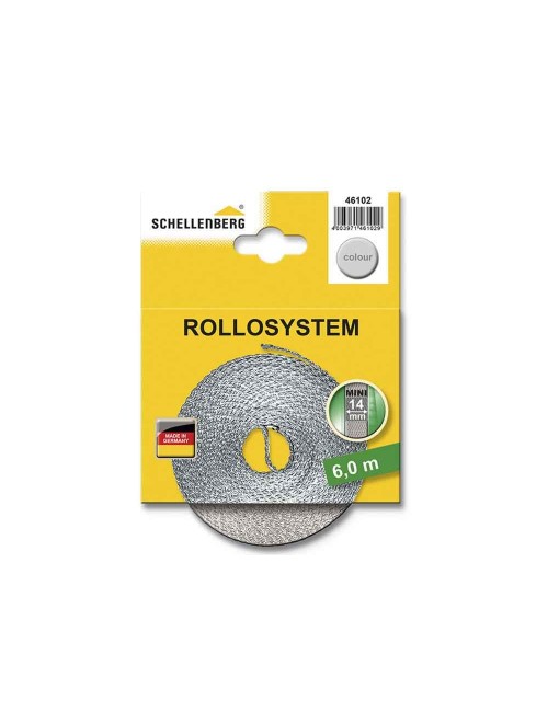 Cinta de persiana 14mm x 6m gris schellenberg