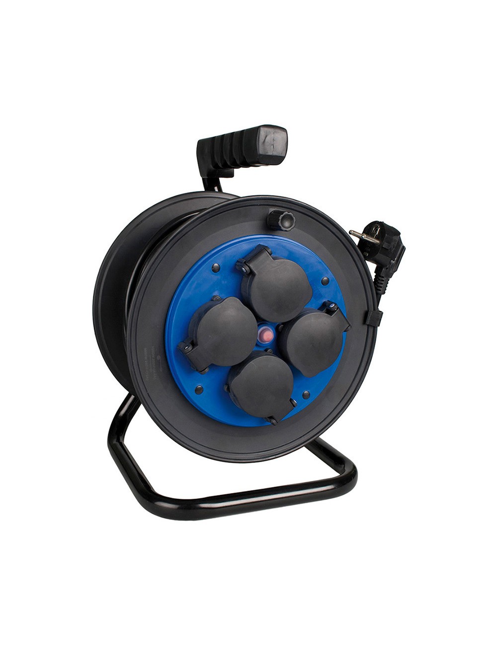 Enrollacables 25 m 3 g 1,50 mm 4 tomas bipolares con t/tl con tapas ip54