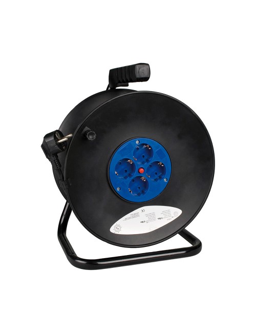 Enrollacables 25 m 3 g 1,50 mm 4 tomas bipolares con t/tl