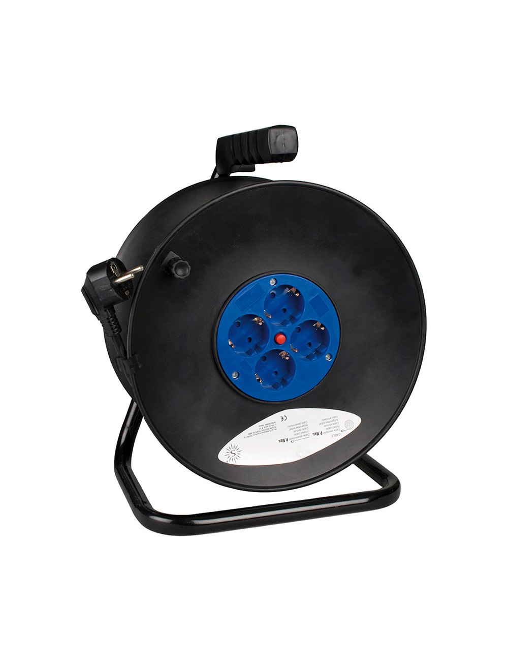 Enrollacables 50 m 3 g 1,50 mm 4 tomas bipolares con t/tl