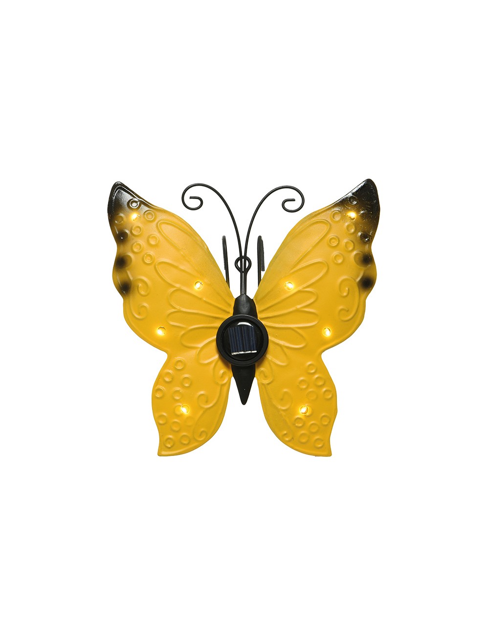 Figura luz solar metalica con forma de mariposa 17,8 x 6 x 4 cm colores surtidos