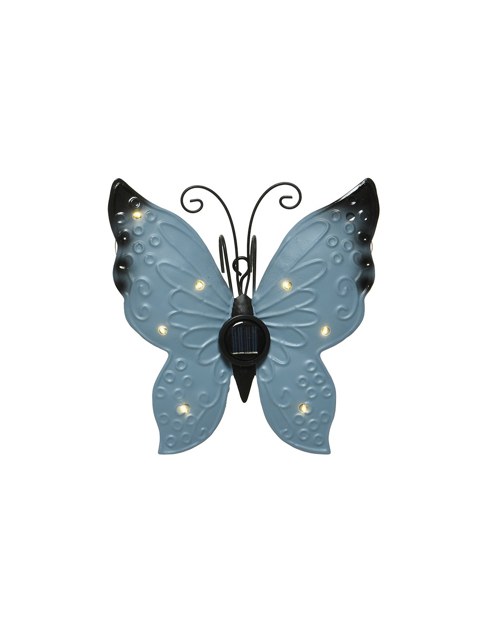 Figura luz solar metalica con forma de mariposa 17,8 x 6 x 4 cm colores surtidos