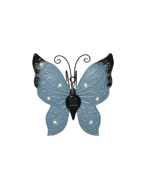 Figura luz solar metalica con forma de mariposa 17,8 x 6 x 4 cm colores surtidos