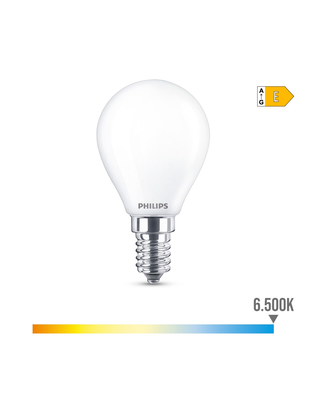 Bombilla esferica led e14 6,5 w 806 lm 6500 k luz fria ø4,5 x 8 cm