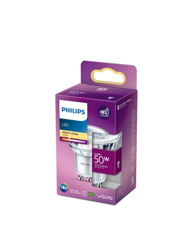 Bombilla dicroica led gu10 4,6 w 390 lm 2700 k luz calida ø5 x 5,4 cm