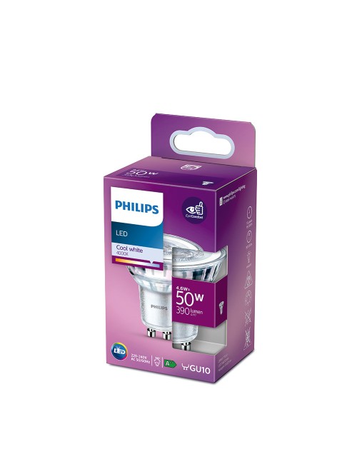 Bombilla dicroica led gu10 4,6 w 390 lm 4000 k luz dia ø5 x 5,4 cm