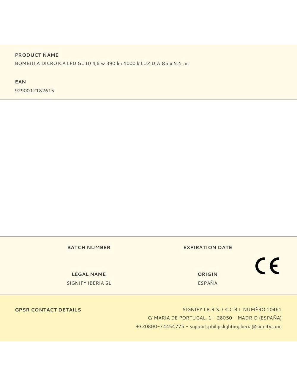 Bombilla dicroica led gu10 4,6 w 390 lm 4000 k luz dia ø5 x 5,4 cm