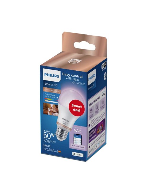 Bombilla inteligente standard e27 8,5 w 806 lm 2200-6500 k full colors