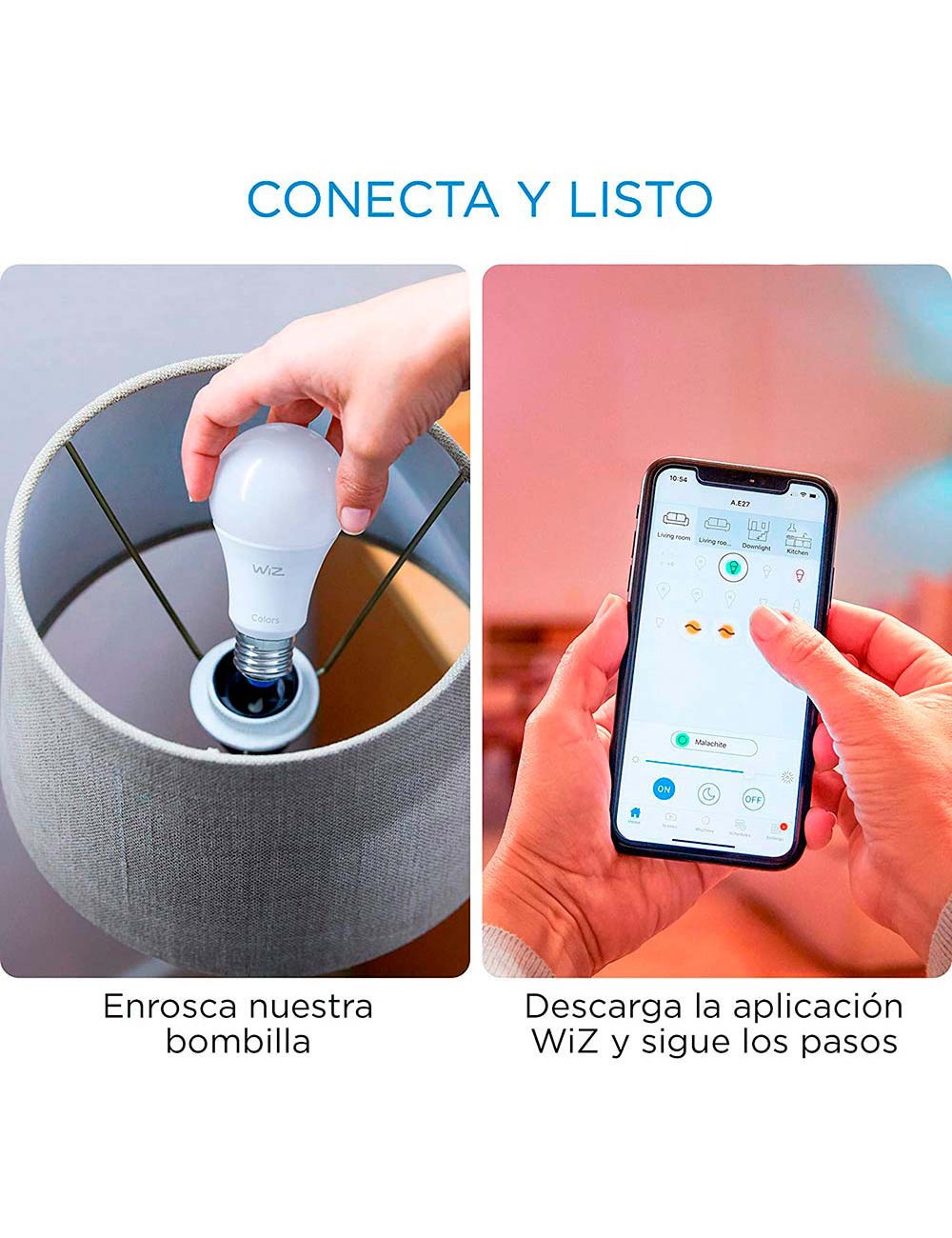 Bombilla inteligente standard e27 8,5 w 806 lm 2200-6500 k full colors