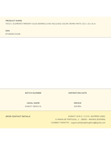 Foco 1 elemento meranti gu10 (bombilla no incluida) color cromo mate 15,5 x 10 x 8 cm