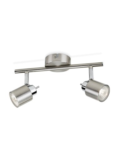 Foco 2 elementos meranti gu10 (bombilla no incluida) color cromo mate 15,5 x 10 x 28 cm
