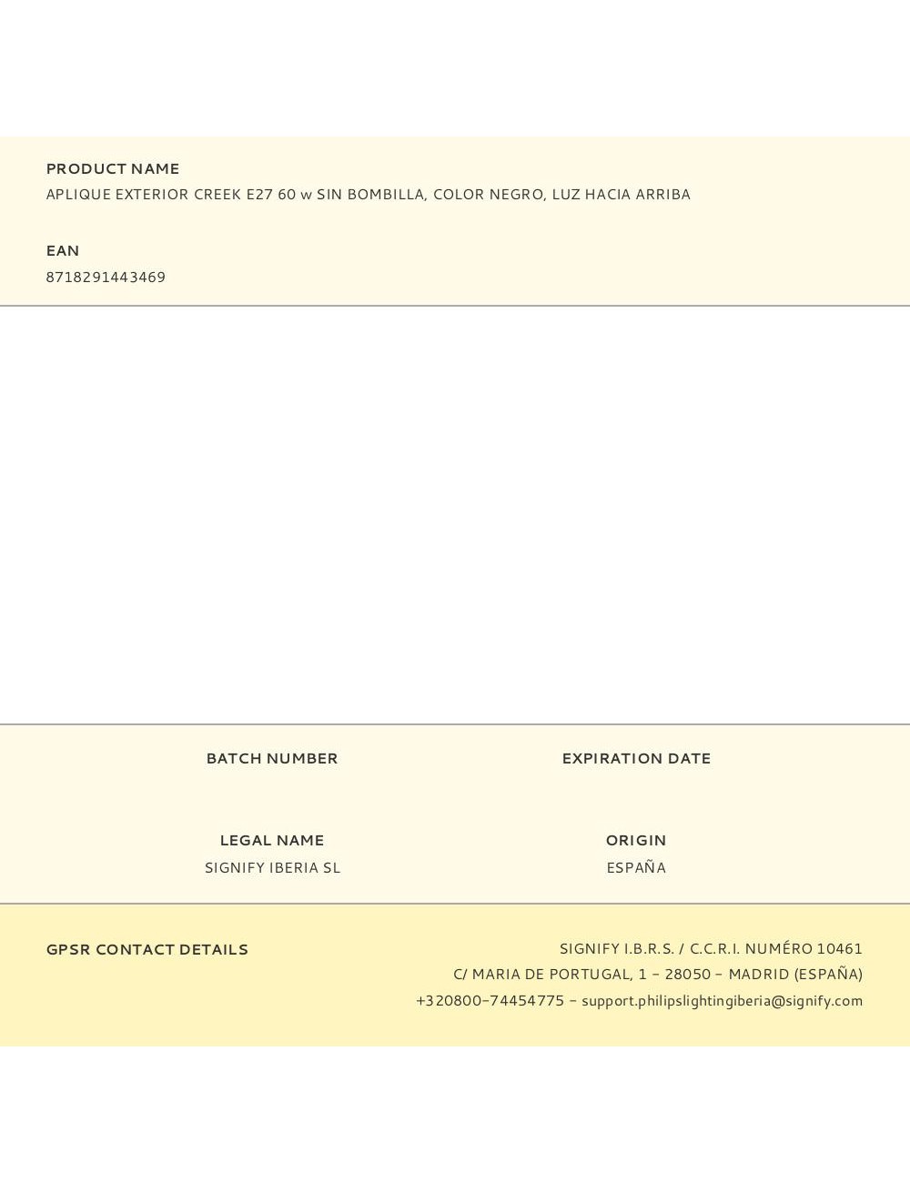 Aplique exterior creek e27 60 w sin bombilla, color negro, luz hacia arriba