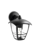 Aplique exterior creek e27 60 w sin bombilla, color negro, luz hacia abajo