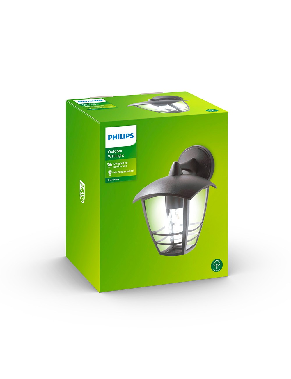 Aplique exterior creek e27 60 w sin bombilla, color negro, luz hacia abajo