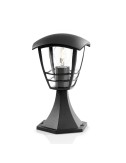 Aplique exterior creek e27 60 w sin bombilla, color negro, pedestal