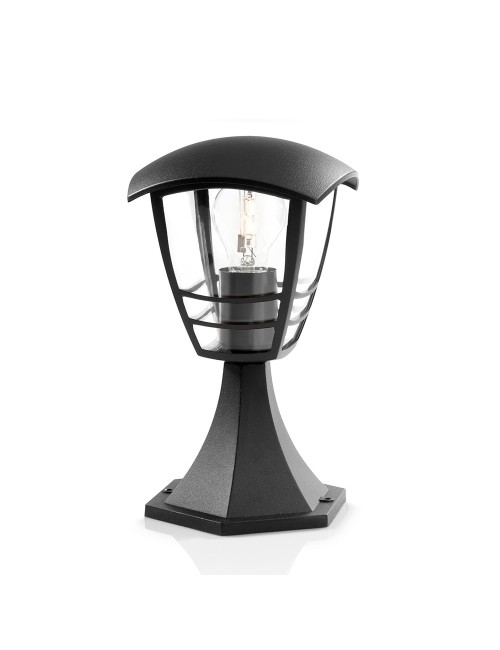 Aplique exterior creek e27 60 w sin bombilla, color negro, pedestal