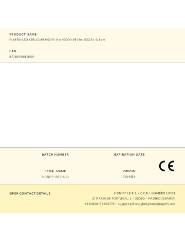 Plafón led circular moire 6 w 4000 k 640 lm ø22,5 x 6,8 cm