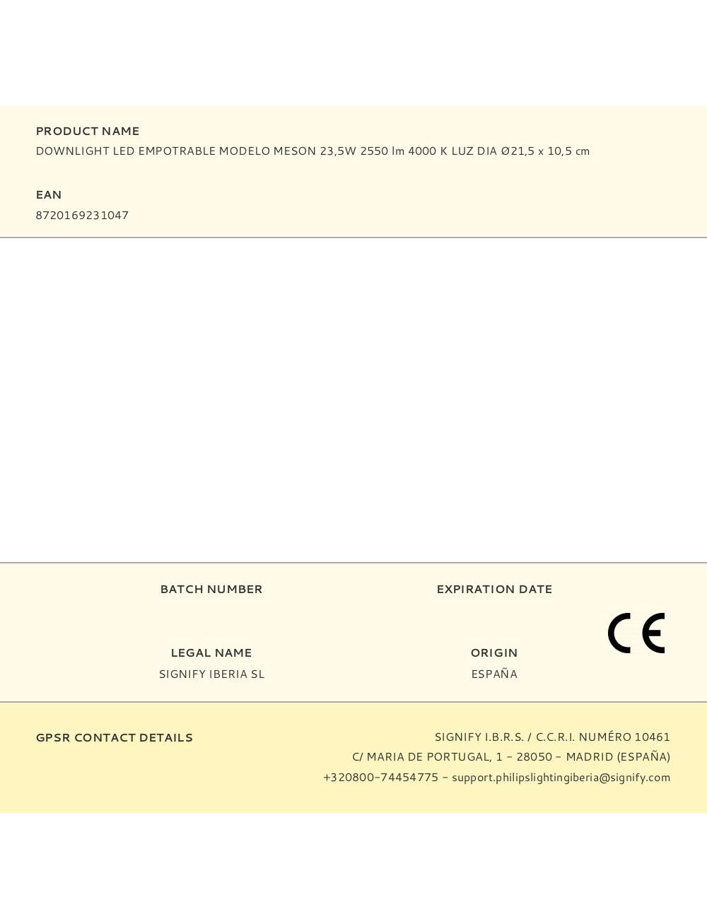 Downlight led empotrable modelo meson 23,5w 2550 lm 4000 k luz dia ø21,5 x 10,5 cm