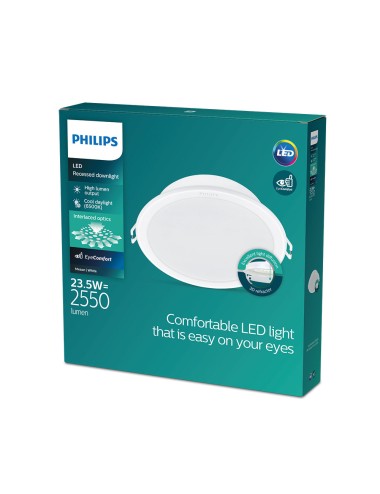 Downlight led empotrable modelo meson 23,5 w 2550 lm 6500 k luz fria ø21,5 x 10,5 cm