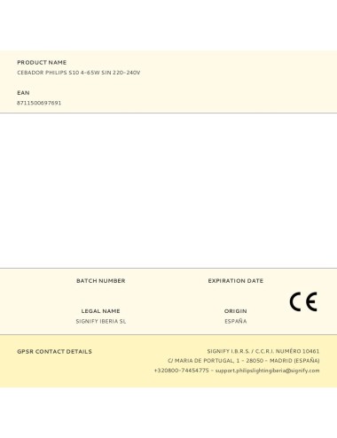 Cebador philips s10 4-65w sin 220-240v