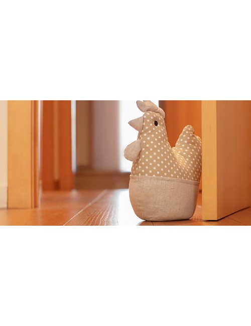 Tope textil sujetapuertas 1kg gallina beige. inofix