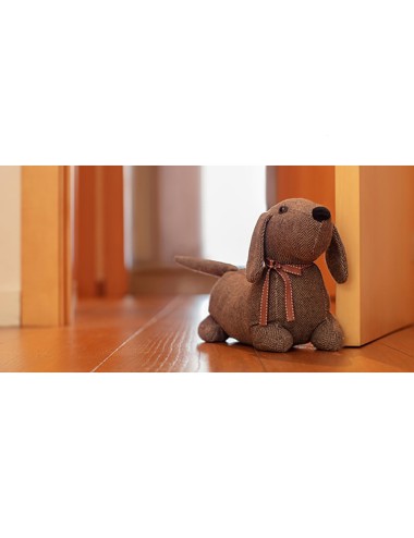 Tope textil sujetapuertas 1kg perro marrón. inofix