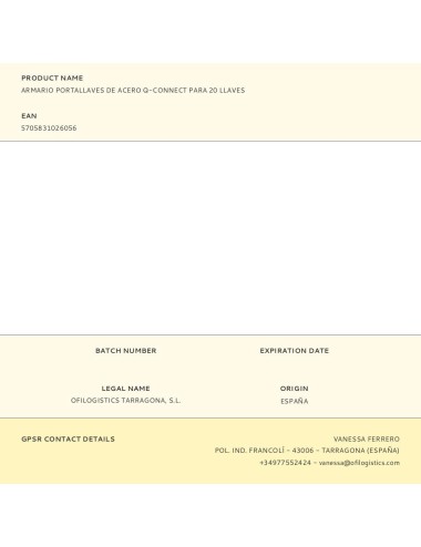 Armario portallaves de acero q-connect para 20 llaves