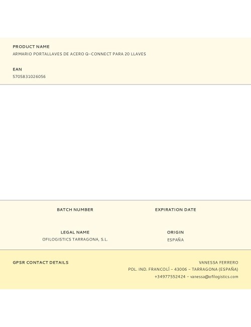 Armario portallaves de acero q-connect para 20 llaves