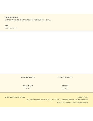 Almacenamiento infantil pink castle 95,5 x 32 x 109 cm