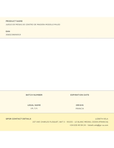 Juego de mesas de centro de madera modelo mileo