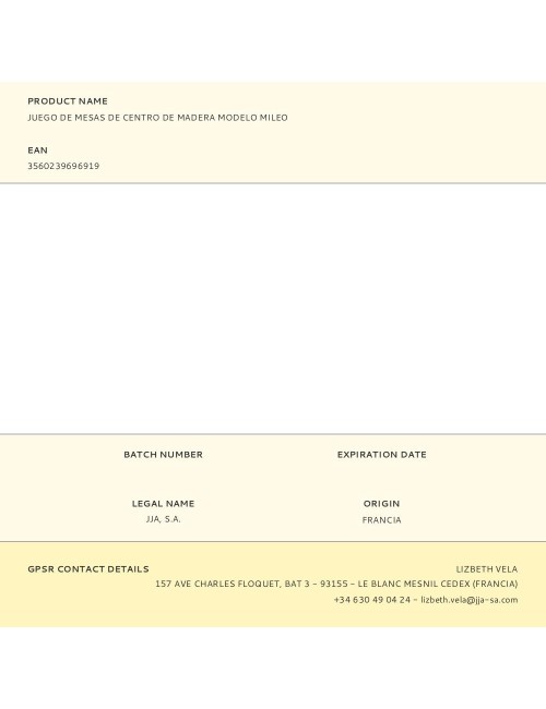 Juego de mesas de centro de madera modelo mileo