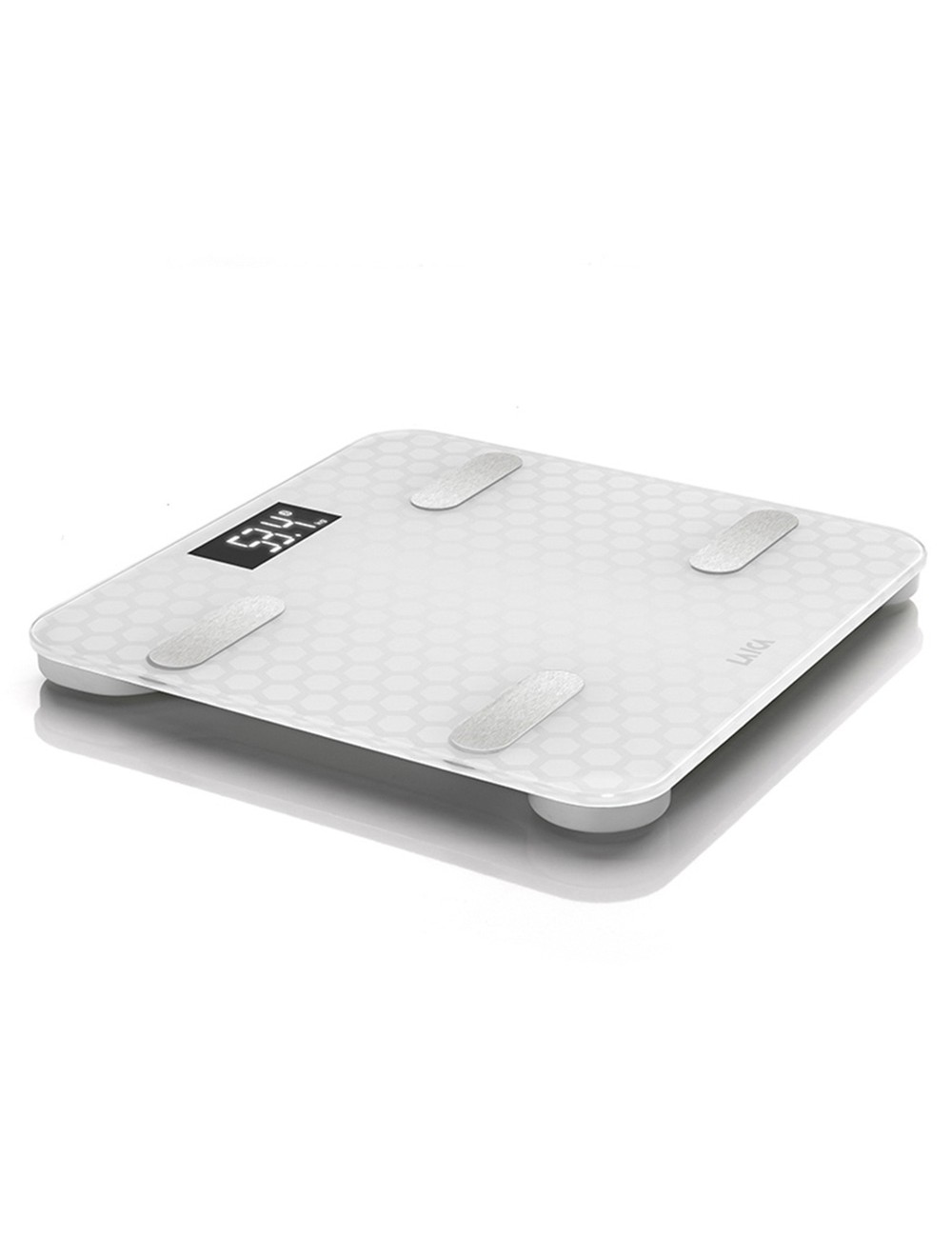 Bascula de baño smart bluetooth con cálculo de la composición corporal, color blanco, máximo 180 kg