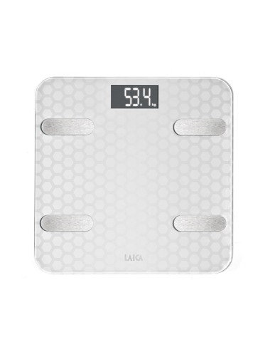 Bascula de baño smart bluetooth con cálculo de la composición corporal, color blanco, máximo 180 kg
