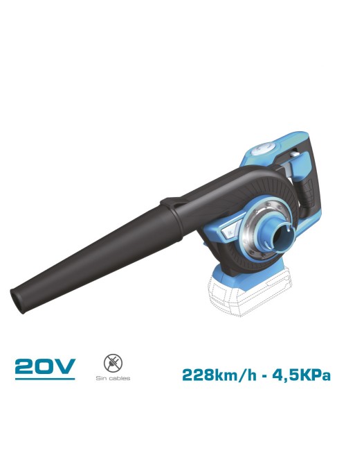 Aspirador soplador 20 v (sin batería ni cargador)