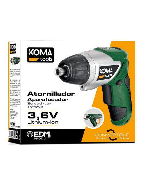 Atornillador a bateria reversible, 3,6v litio-ion 1300 mah, 175 x 148 mm