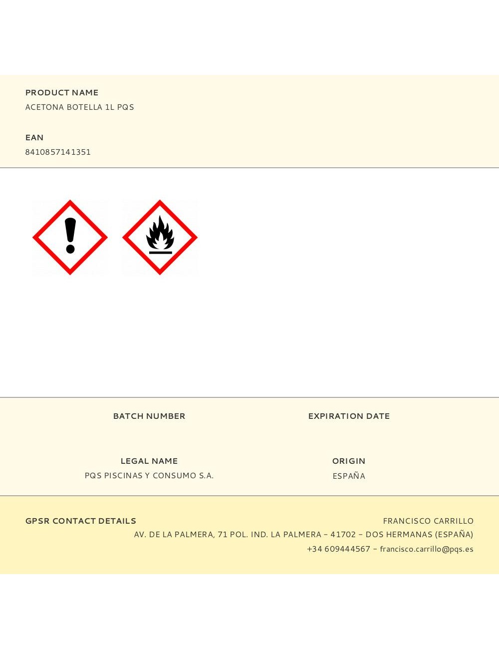 Acetona botella 1l pqs