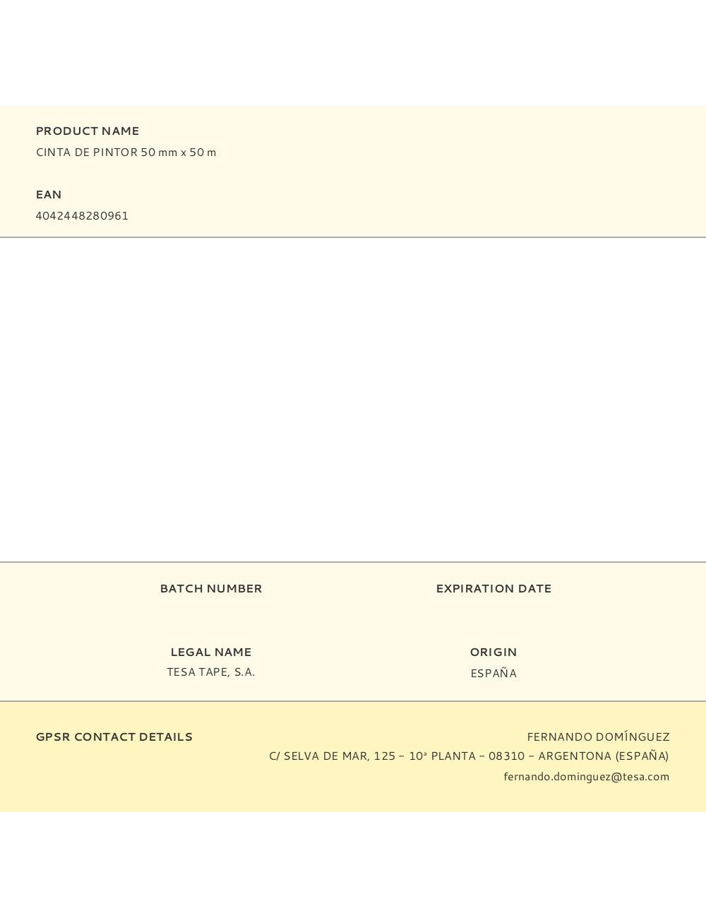 Cinta de pintor 50 mm x 50 m