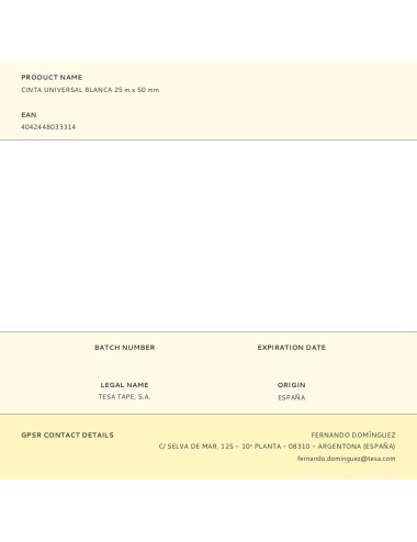 Cinta universal blanca 50 mm x 25 m