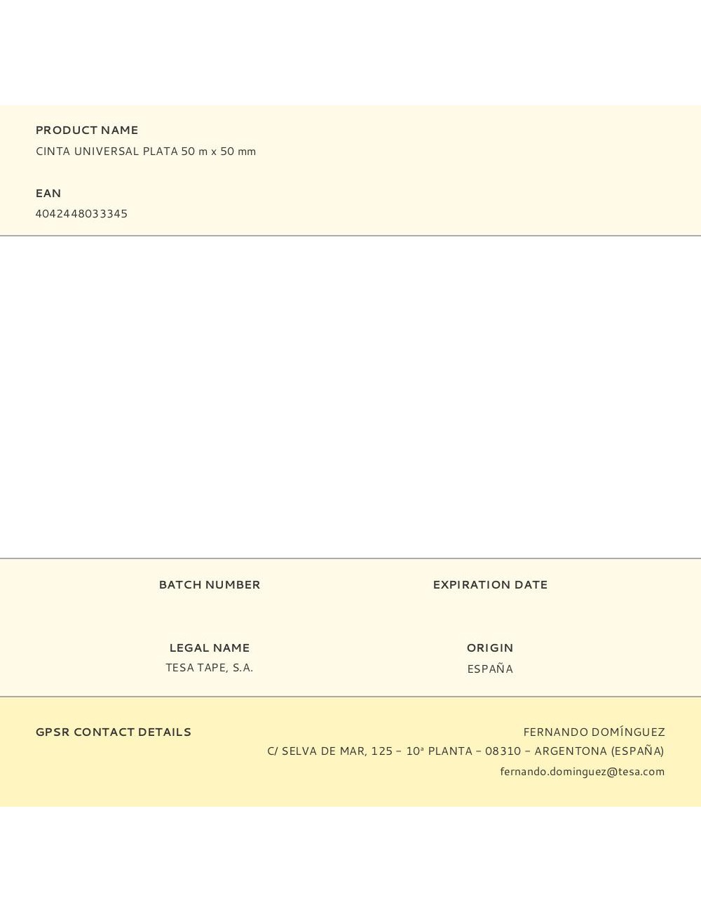 Cinta universal plata 50 mm x 50 m