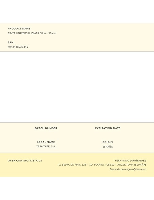 Cinta universal plata 50 mm x 50 m