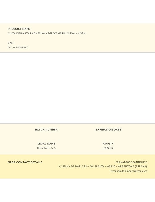 Cinta de balizar adhesiva negro/amarillo 50 mm x 33 m