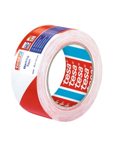 Cinta de balizar adhesiva rojo/blanco 50 mm x 33 m
