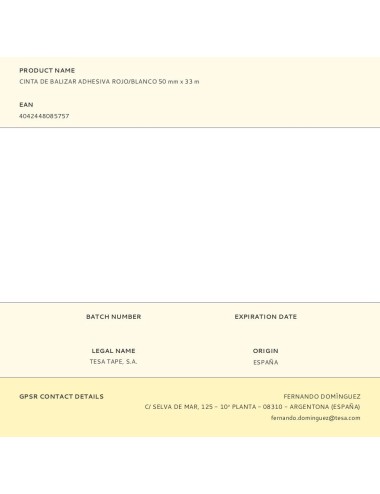 Cinta de balizar adhesiva rojo/blanco 50 mm x 33 m